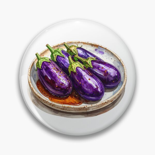 Item preview, Japanese Miso Glazed Eggplant Watercolor  designed and sold by BetweenForms.