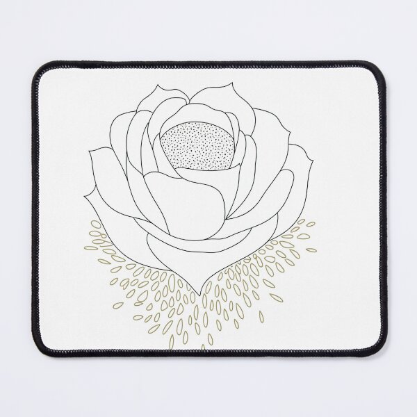 Item preview, Minimalist Botanical Flower Line Art with Gold Accent Seeds designed and sold by DariaOltes.