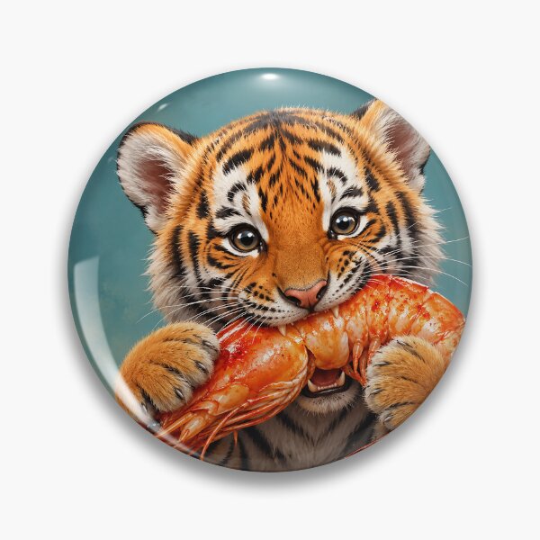 Item preview, Tiger Cub Munches on a Shrimp designed and sold by nikkolaus.