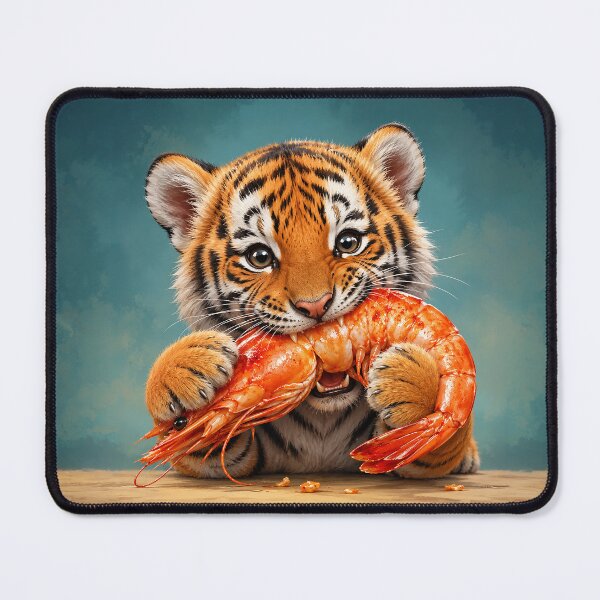 Item preview, Tiger Cub Munches on a Shrimp designed and sold by nikkolaus.
