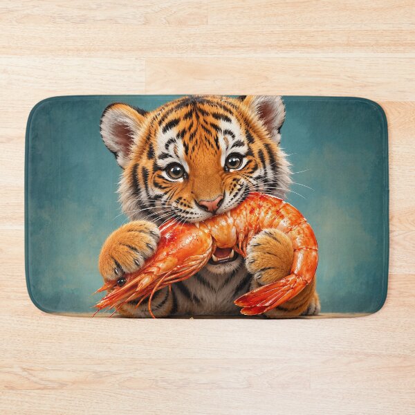 Item preview, Tiger Cub Munches on a Shrimp designed and sold by nikkolaus.