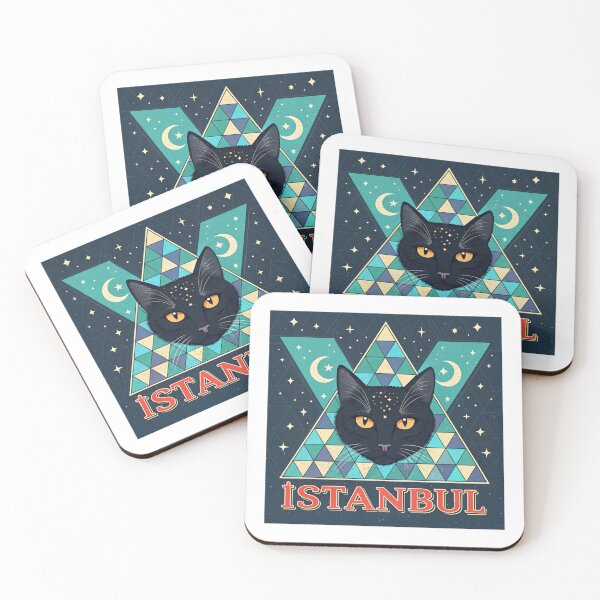 Item preview, Mystical Istanbul Black Cat Celestial Geometric Art designed and sold by asliberry.