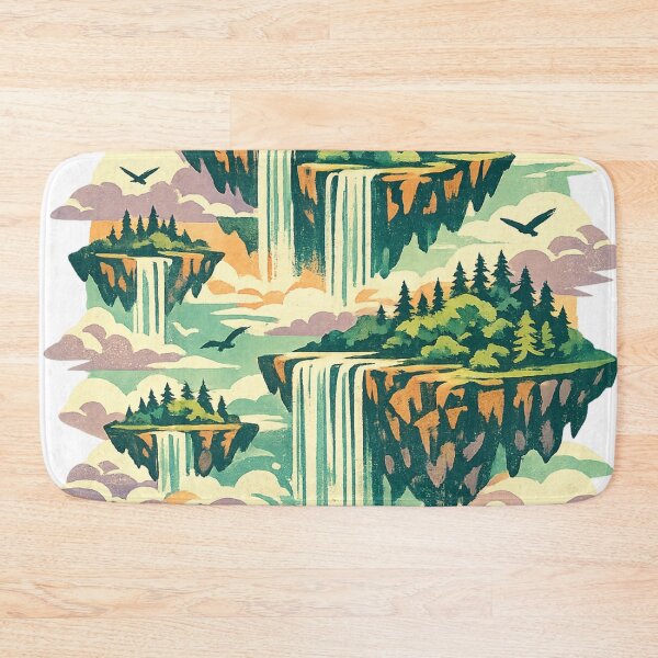 Item preview, Floating Sky Islands with Waterfalls - Fantasy Adventure Art designed and sold by irfanshikh.