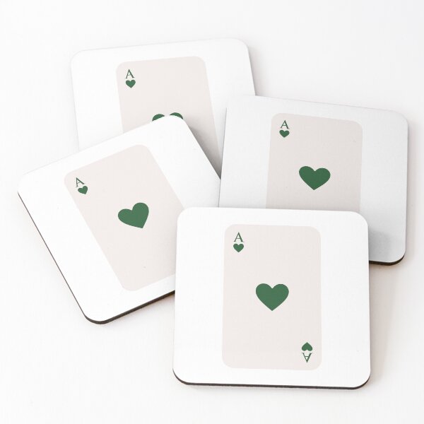 Item preview, Retro Green Aesthetic Ace of Hearts Playing Card Design, Minimalist Decor & Gifts designed and sold by SpringTeaDesigns.