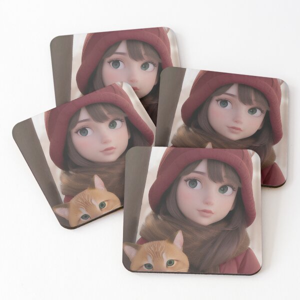 Item preview, Cute Girl and Ginger Cat designed and sold by MoonGlyphSilence.