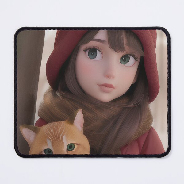 Item preview, Cute Girl and Ginger Cat designed and sold by MoonGlyphSilence.
