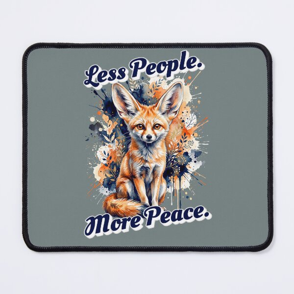 Item preview, Less People More Peace Funny Fennec Fox Watercolor Introvert Design designed and sold by Biedroneczka.