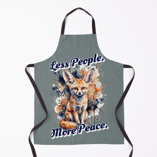 Item preview, Less People More Peace Funny Fennec Fox Watercolor Introvert Design designed and sold by Biedroneczka.