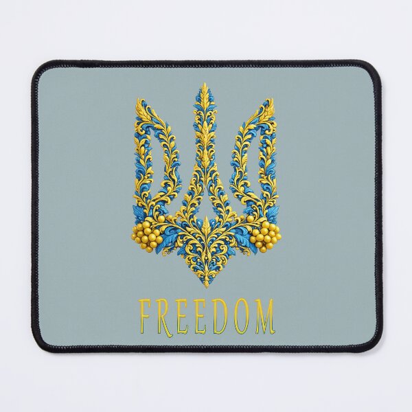 Item preview, Ukrainian Tryzub Floral Emblem. Blue & Yellow 3D Trident. Ukraine National Symbol designed and sold by gauthier-studio.