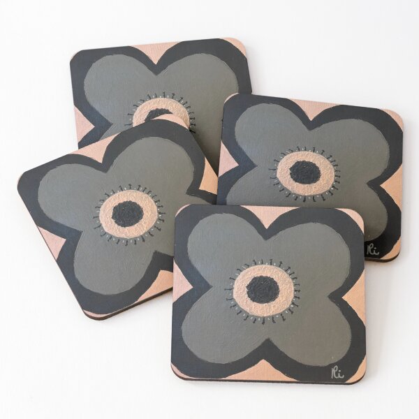 Item preview, Abstract Grey Blossom Retro Wall Art designed and sold by Colors by Ri.