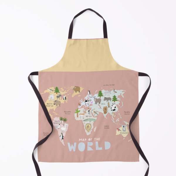 Item preview, World Map Design with Animals, Continents and Oceans designed and sold by Carla Daly.