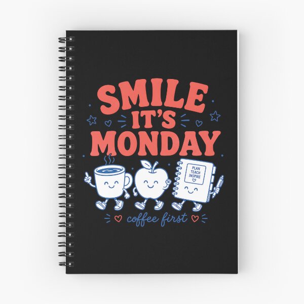 Item preview, Smile It's Monday Coffee First — Teacher Coffee Apple and Planner designed and sold by MAPDDesigns.
