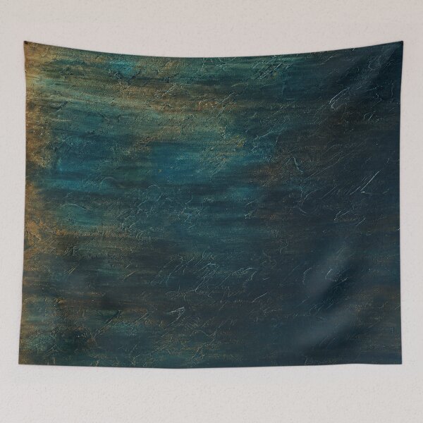 Item preview, Cyberpunk Blue Abstract Grunge Wall designed and sold by Ingorgia Studio.
