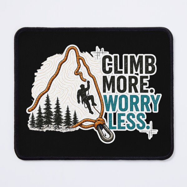 Item preview, Climb More Worry Less Rock Climbing Rope Design designed and sold by SANADART.