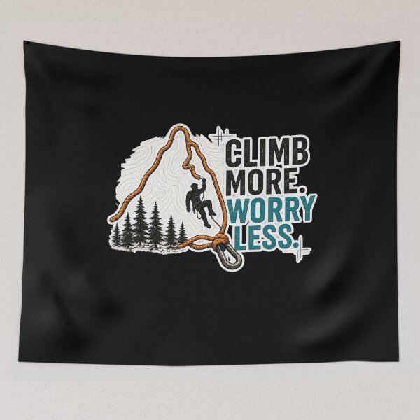 Item preview, Climb More Worry Less Rock Climbing Rope Design designed and sold by SANADART.