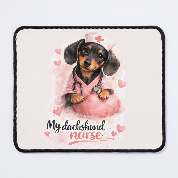 Item preview, My Dachshund Nurse Cute Pink Watercolor Art designed and sold by MythicCotton.