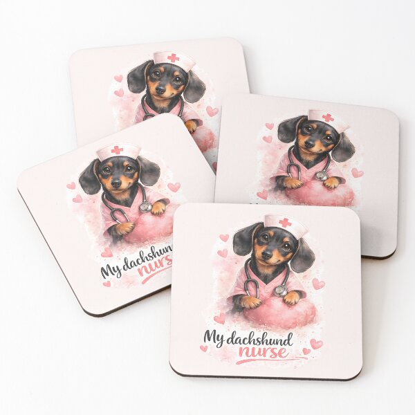 Item preview, My Dachshund Nurse Cute Pink Watercolor Art designed and sold by MythicCotton.