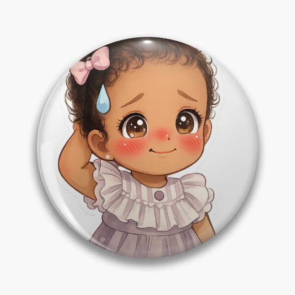 Aperçu de l'œuvre Oups ! Autocollant de réaction d'une adorable petite fille kawaii chibi créée et vendue par Haneendesign.