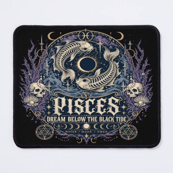 Item preview, Pisces Gothic Zodiac Dark Celestial Sigil designed and sold by InkspirationGraphics.