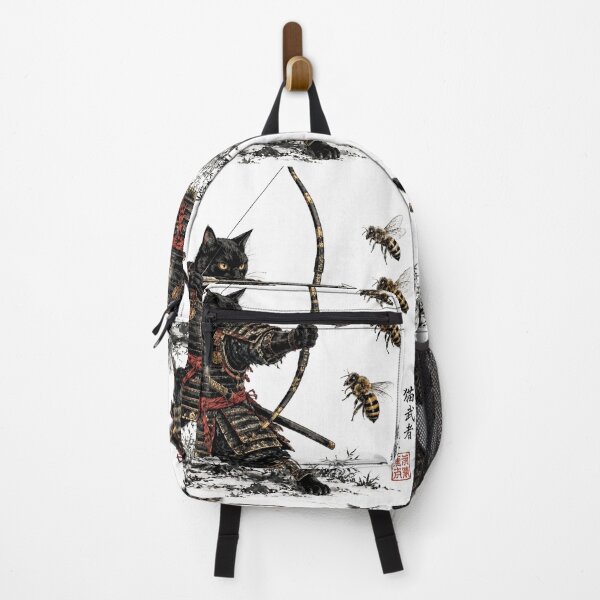 Item preview, Neko Archer Bushido | Samurai Cat vs Bees | Vintage Japanese Ukiyo-e Cat Warrior designed and sold by Natalia-Vlad.