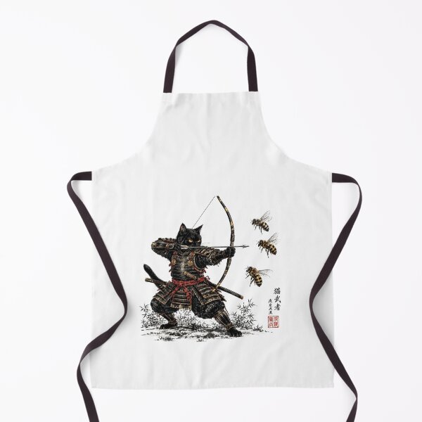 Item preview, Neko Archer Bushido | Samurai Cat vs Bees | Vintage Japanese Ukiyo-e Cat Warrior designed and sold by Natalia-Vlad.