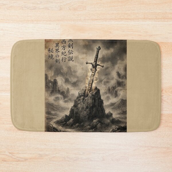 Item preview, The Runed Longsword of the West Sumi-e Ink Wash designed and sold by DuckOddity.