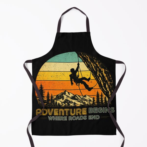 Item preview, Adventure Begins Where Roads End Rock Climbing Retro Sunset designed and sold by SANADART.