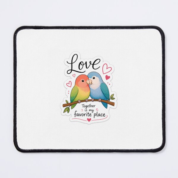 Item preview, Love Birds Couple Sticker | Cute Colorful Lovebird Sticker | Romantic Valentine Aesthetic Sticker designed and sold by Cozy Art Studio.