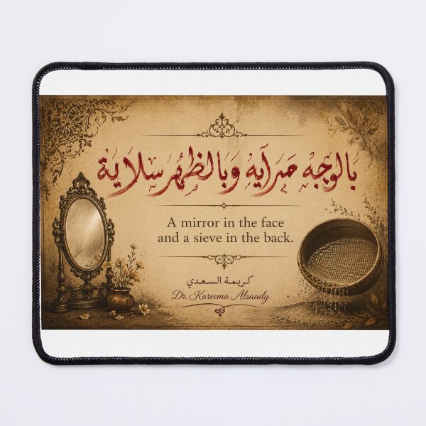 Item preview, A Mirror in the Face, A Knife in the Back – Arabic Proverb designed and sold by LumivaraGallery.