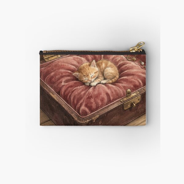 Item preview, Tiny Kitten in a Giant Vintage Velvet Jewelry Box Miniature Illustration designed and sold by DuckOddity.