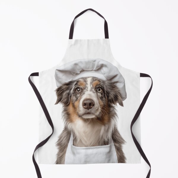 Item preview, Funny Miniature American Shepherd Dog Chef Realistic Animal Cooking Humor Art designed and sold by LazyOwlStore.