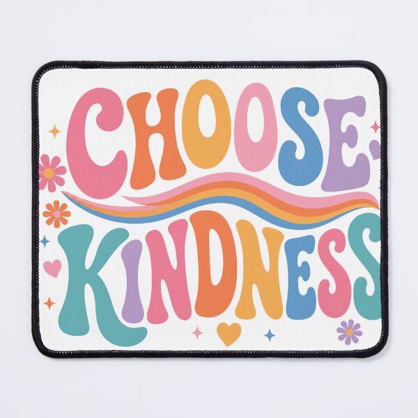 Item preview, CHOOSE KINDNESS Retro Wavy Typography | Positive Vibes Design designed and sold by Ahmed Nedji.