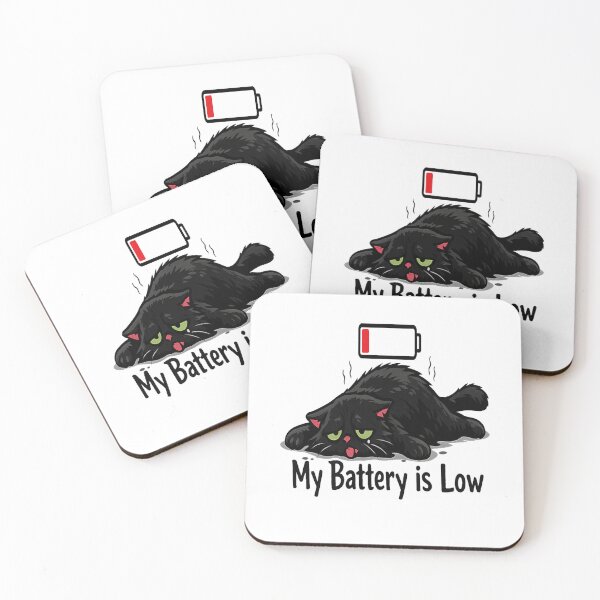 Item preview, My Battery Is Low Funny Introvert Black Cat Social Anxiety designed and sold by Salwastore.