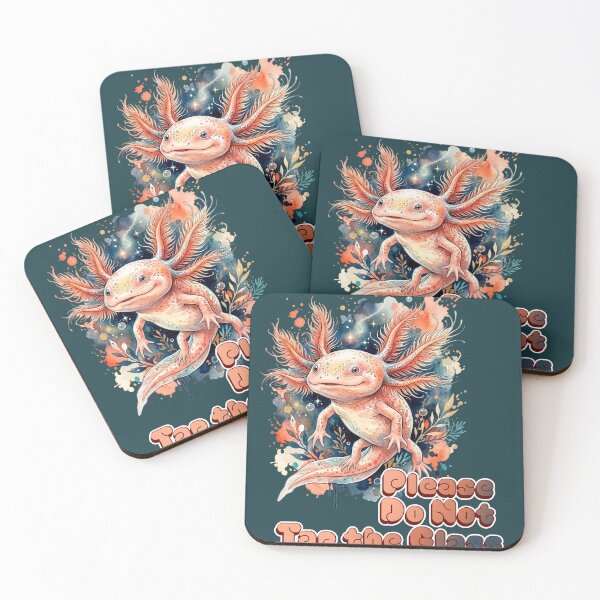 Item preview, Please Do Not Tap The Glass Funny Axolotl Watercolor Design designed and sold by Biedroneczka.