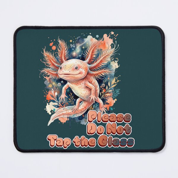 Item preview, Please Do Not Tap The Glass Funny Axolotl Watercolor Design designed and sold by Biedroneczka.