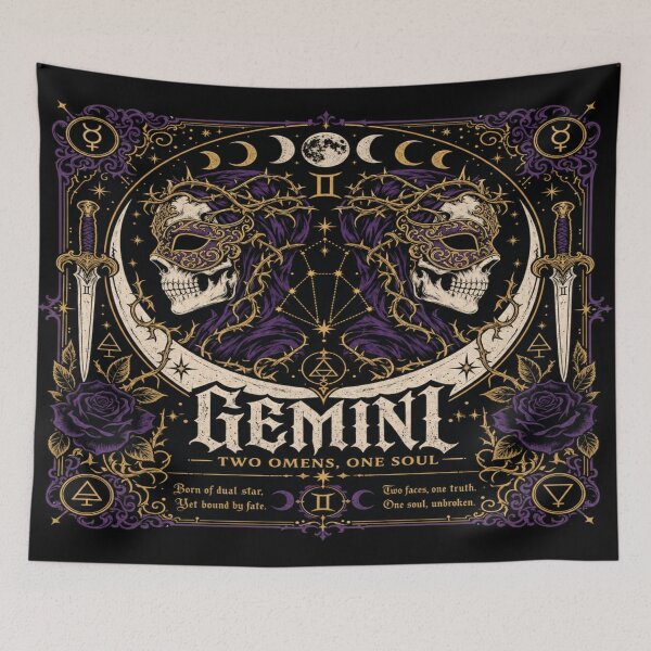 Item preview, Gemini Gothic Zodiac Dark Celestial Sigil designed and sold by InkspirationGraphics.