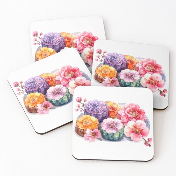 Item preview, Wagashi Sweets Watercolor Design designed and sold by BetweenForms.