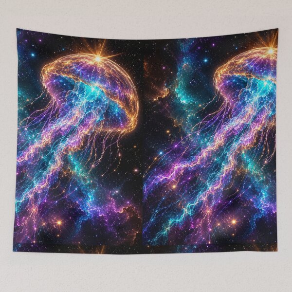 Item preview, Cosmic Jellyfish Nebula, Glowing Bioluminescent Space Art for Ethereal Dreamers2 designed and sold by OandSDesigns23.