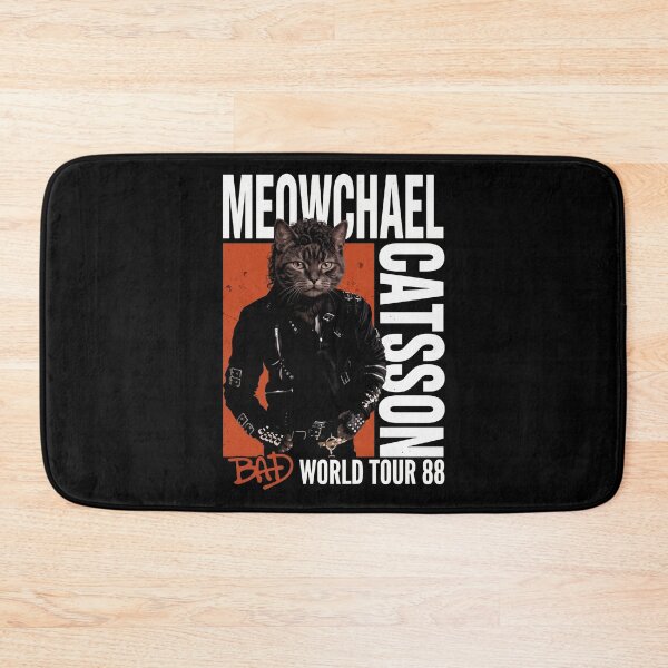 Item preview, Meowchael Catson Bad Album Cover Parody Funny Tabby Cat designed and sold by Off-Road-Zone.