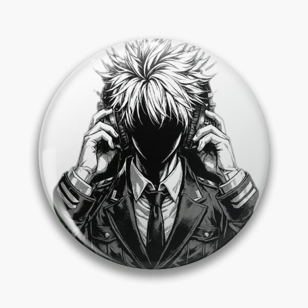 Item preview, Dark Anime Boy With Headphones Monochrome Art designed and sold by Munib320.