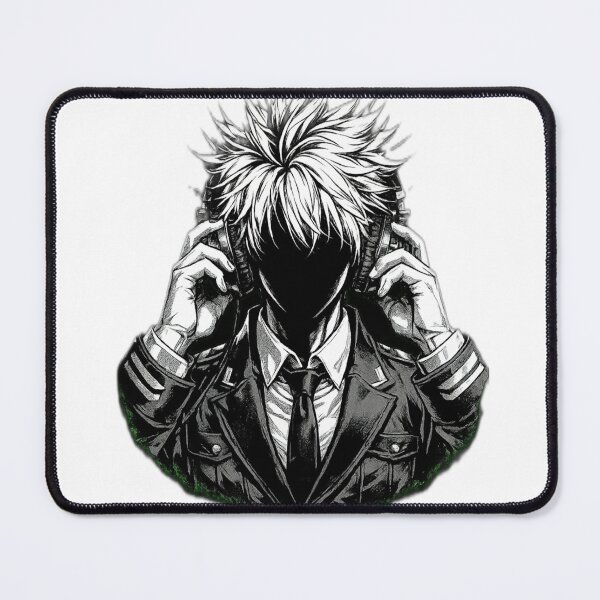 Item preview, Dark Anime Boy With Headphones Monochrome Art designed and sold by Munib320.