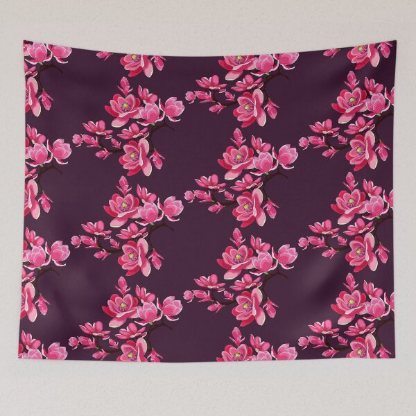 Item preview, branch magnolia flower red garden designed and sold by OrPolly.