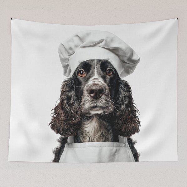 Item preview, Funny Cocker Spaniel Dog Chef Realistic Animal Cooking Humor Art designed and sold by LazyOwlStore.