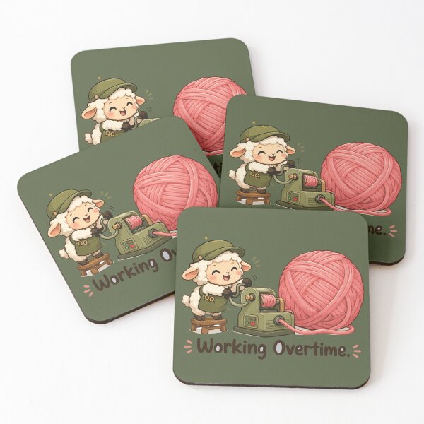 Item preview, Working Overtime Funny Yarn Sheep Crochet designed and sold by SimplePoDesign.