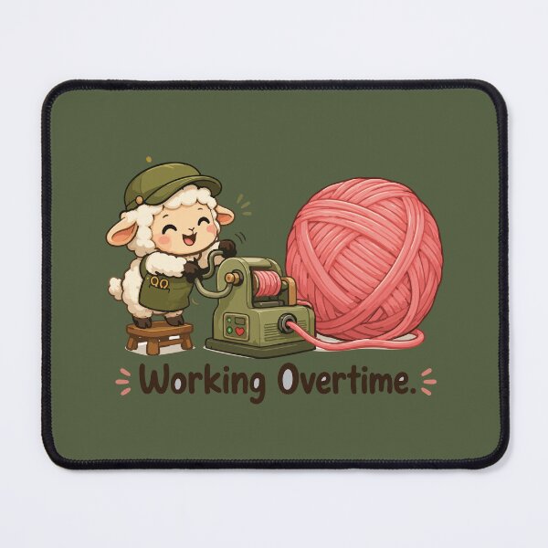 Item preview, Working Overtime Funny Yarn Sheep Crochet designed and sold by SimplePoDesign.