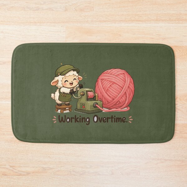 Item preview, Working Overtime Funny Yarn Sheep Crochet designed and sold by SimplePoDesign.