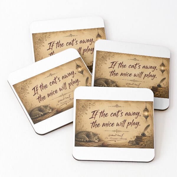 Item preview, If the Cat’s Away, the Mice Will Play – Arabic Proverb designed and sold by LumivaraGallery.