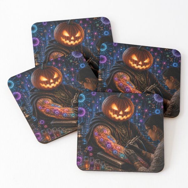 Item preview, Headless Horseman Tattoo Lab – Sci-Fi Halloween Biopunk Art designed and sold by TheHorsemanRidesAgain.