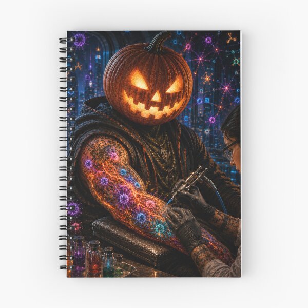 Item preview, Headless Horseman Tattoo Lab – Sci-Fi Halloween Biopunk Art designed and sold by TheHorsemanRidesAgain.