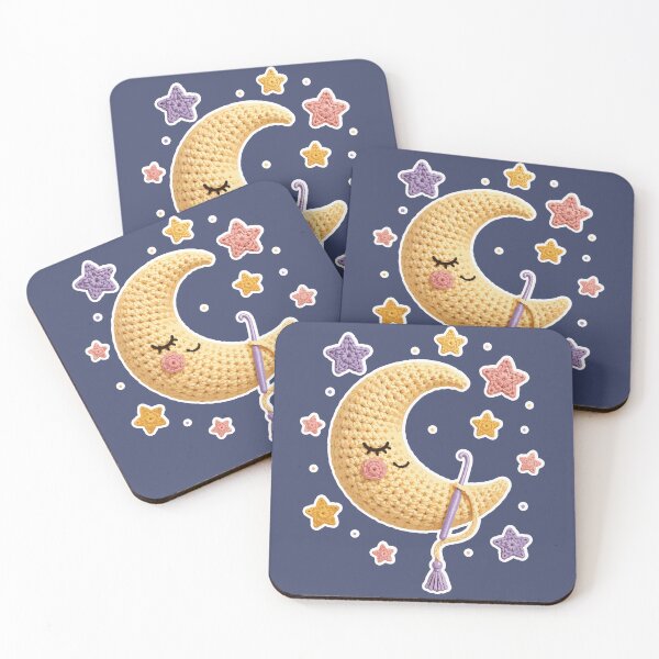 Item preview, Crochet Moon and Stars Kawaii Night Sky designed and sold by SimplePoDesign.